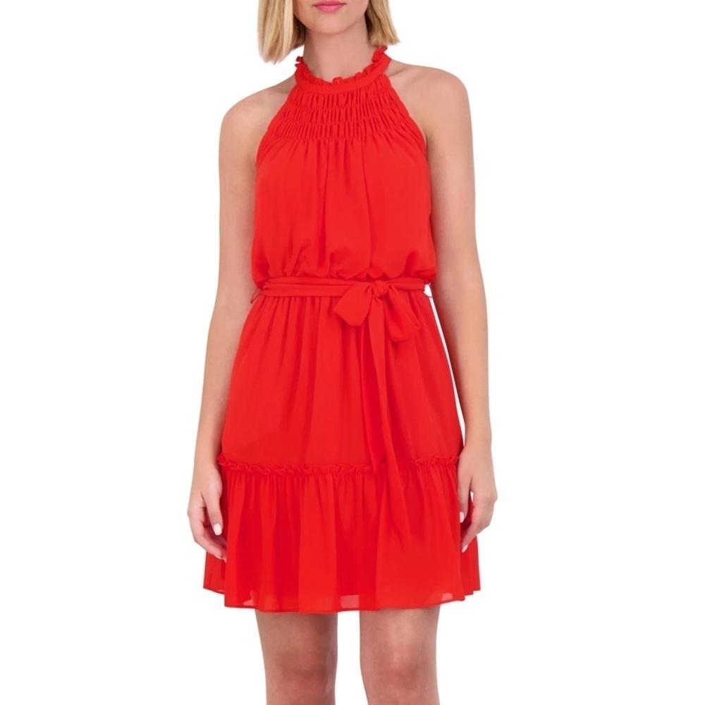 Vince Camuto Poppy Smocked Halter Dress Sz 14 NWT- Missing belt⚠️